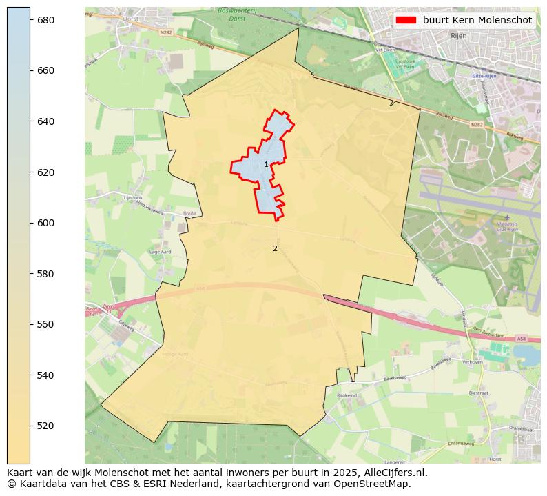 Afbeelding van de buurt Kern Molenschot op de kaart.