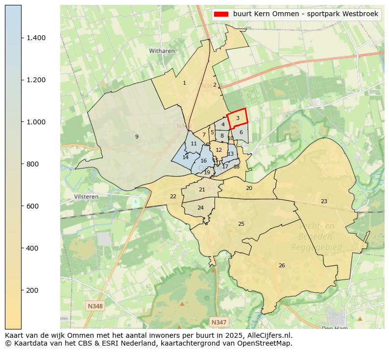 Afbeelding van de buurt Kern Ommen - sportpark Westbroek op de kaart.