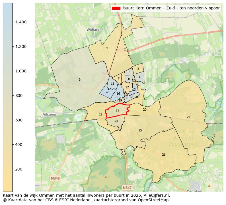 Afbeelding van de buurt Kern Ommen - Zuid - ten noorden v spoor op de kaart.