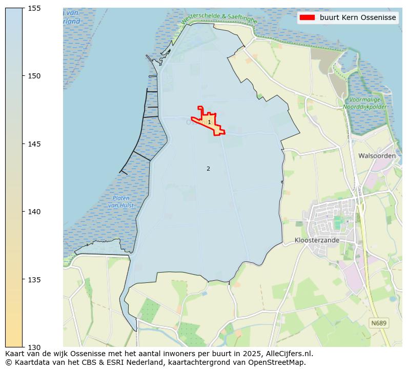 Afbeelding van de buurt Kern Ossenisse op de kaart.