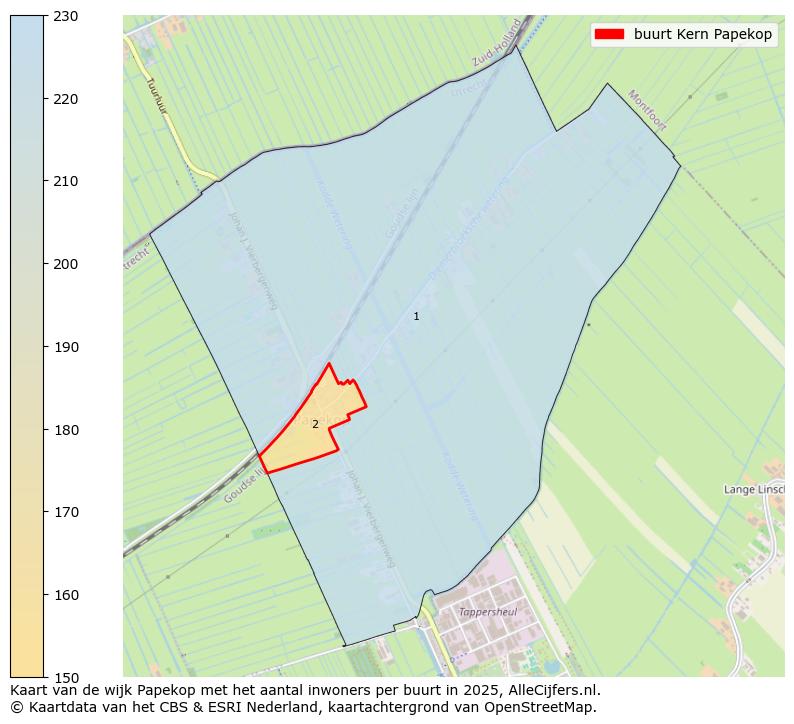 Afbeelding van de buurt Kern Papekop op de kaart.