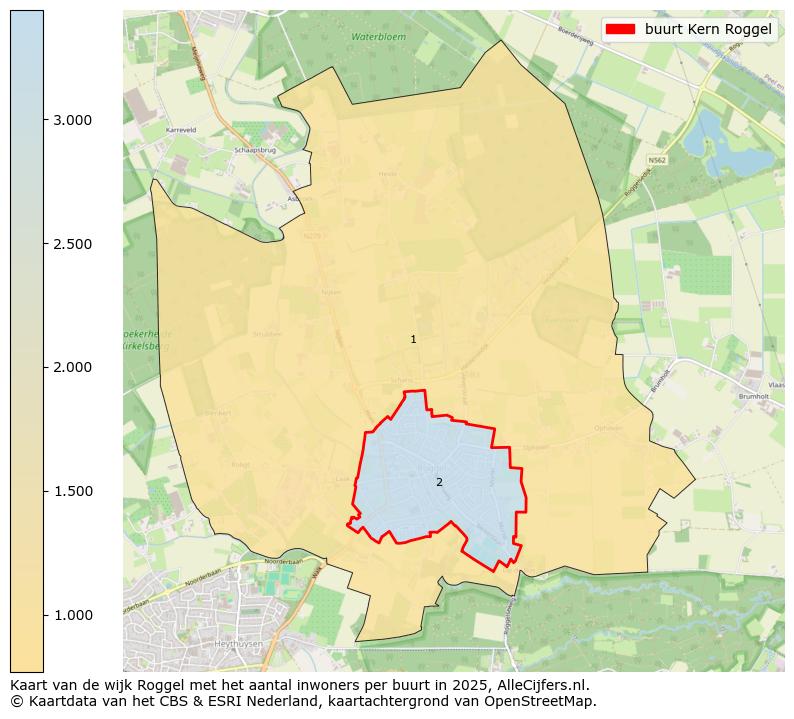 Afbeelding van de buurt Kern Roggel op de kaart.