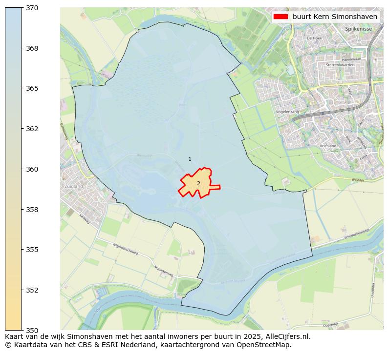 Afbeelding van de buurt Kern Simonshaven op de kaart.