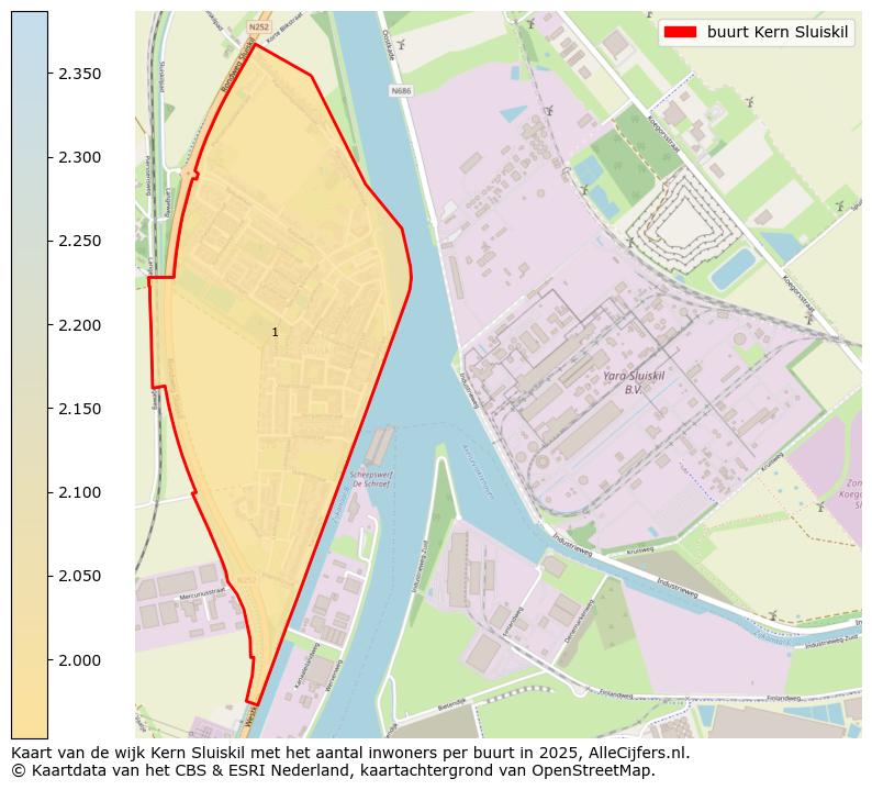 Afbeelding van de buurt Kern Sluiskil op de kaart.