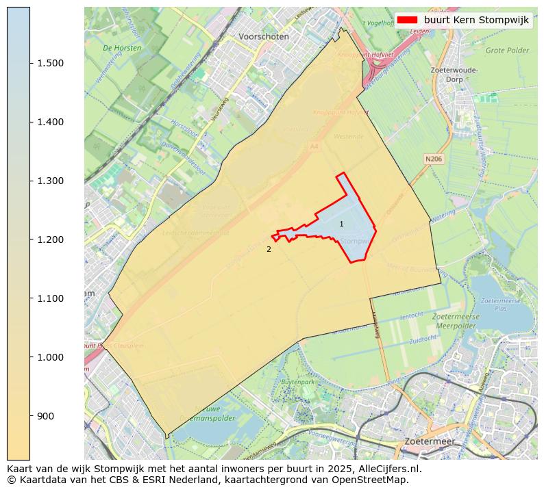 Afbeelding van de buurt Kern Stompwijk op de kaart.