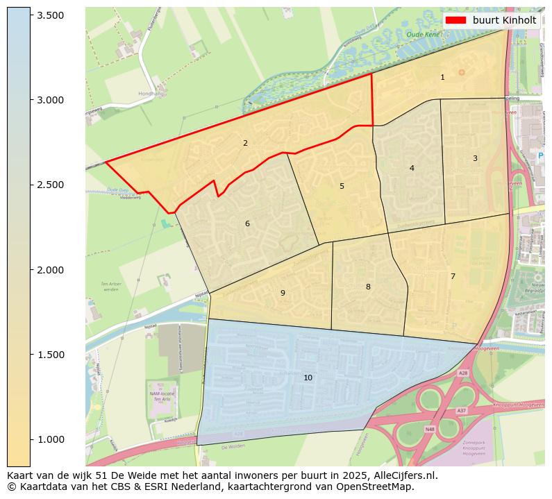 Afbeelding van de buurt Kinholt op de kaart.