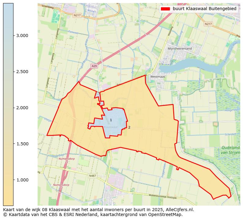 Afbeelding van de buurt Klaaswaal Buitengebied op de kaart.