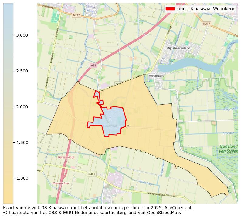 Afbeelding van de buurt Klaaswaal Woonkern op de kaart.