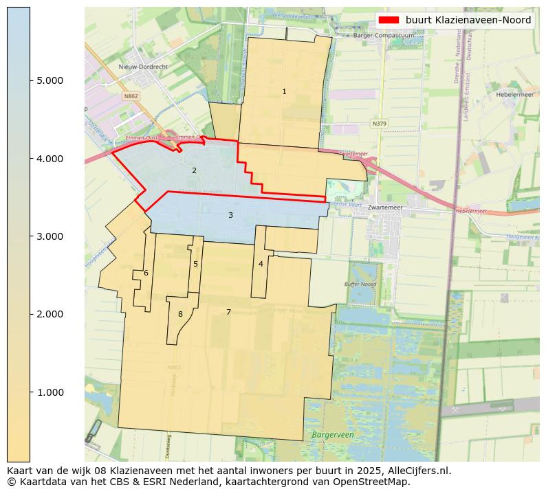 Afbeelding van de buurt Klazienaveen-Noord op de kaart.