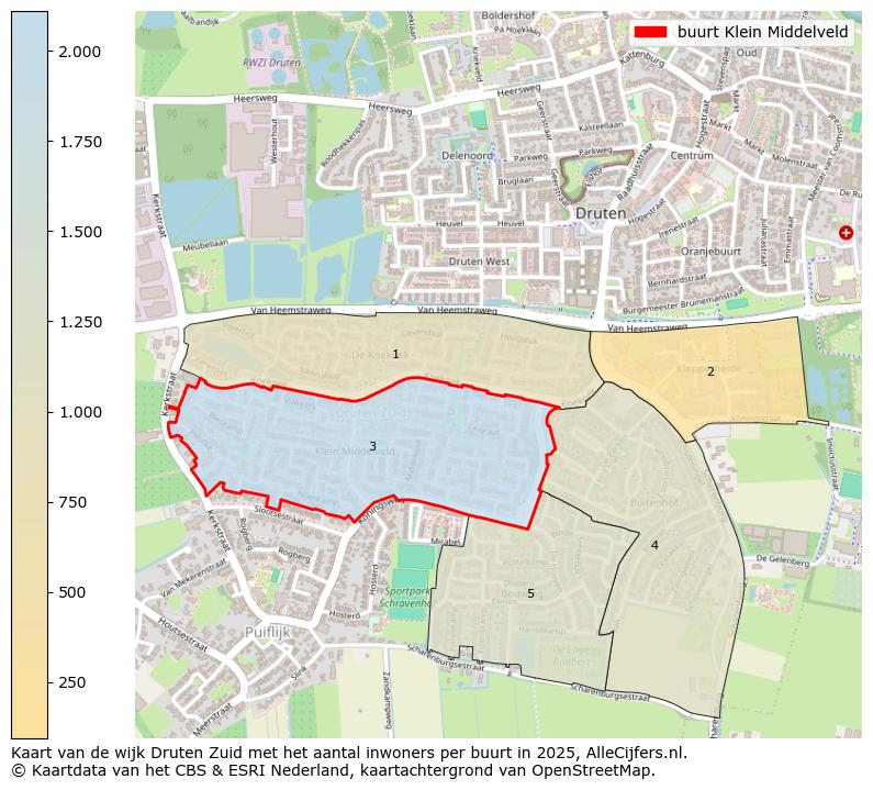 Afbeelding van de buurt Klein Middelveld op de kaart.