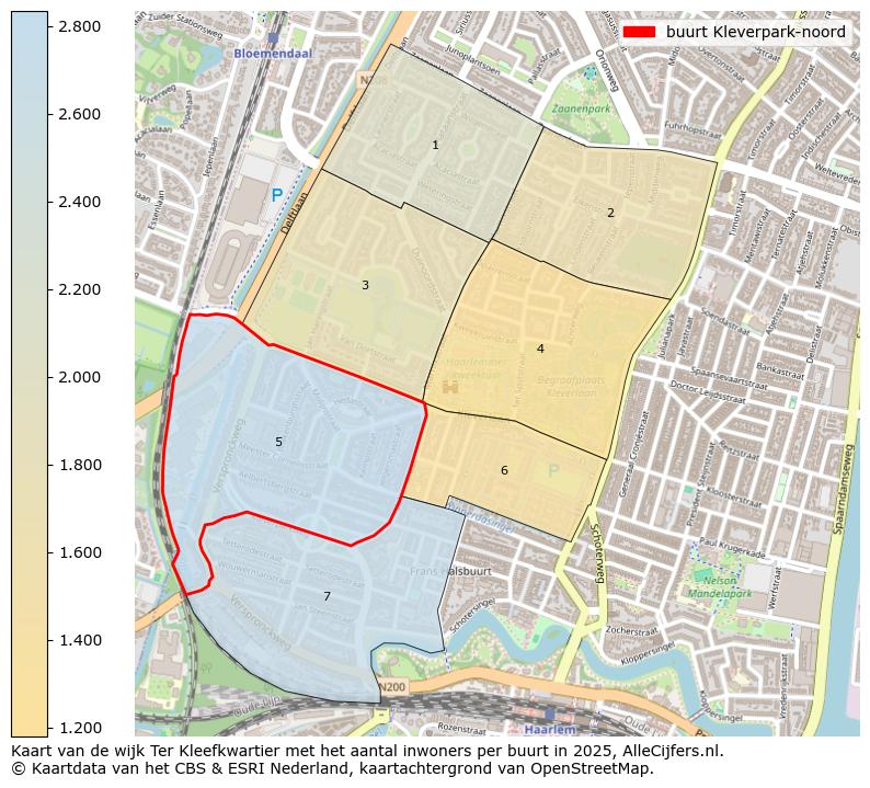 Afbeelding van de buurt Kleverpark-noord op de kaart.