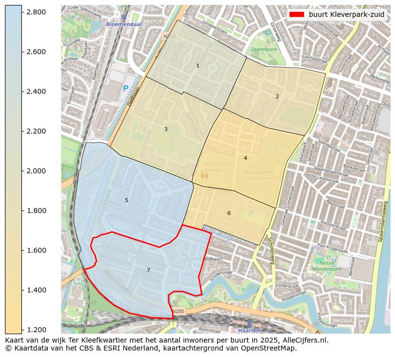 Afbeelding van de buurt Kleverpark-zuid op de kaart.