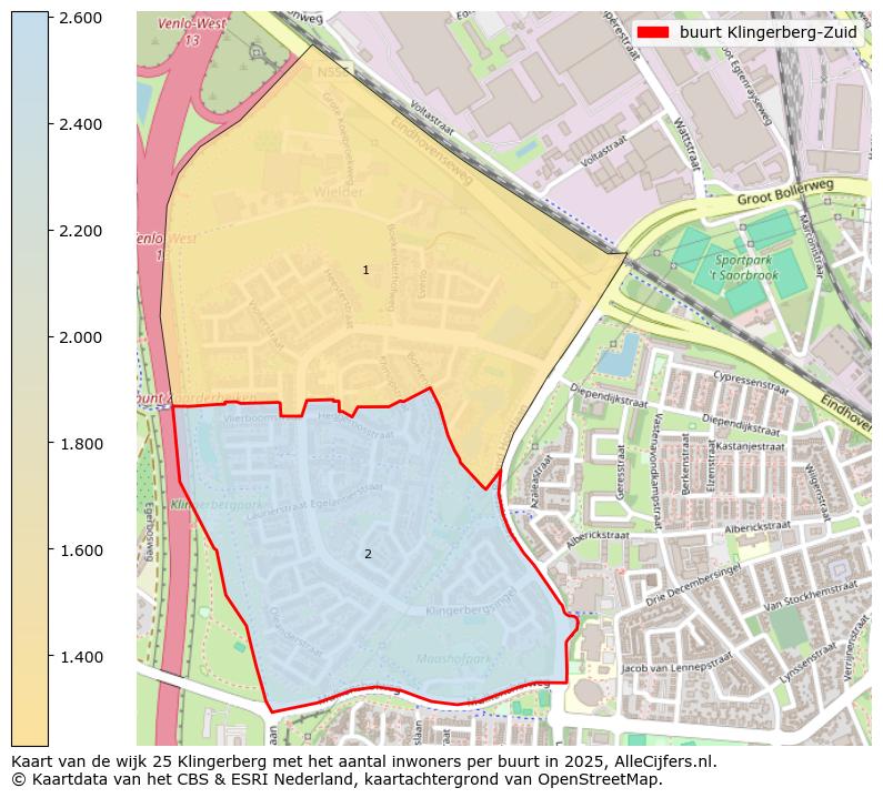 Afbeelding van de buurt Klingerberg-Zuid op de kaart.