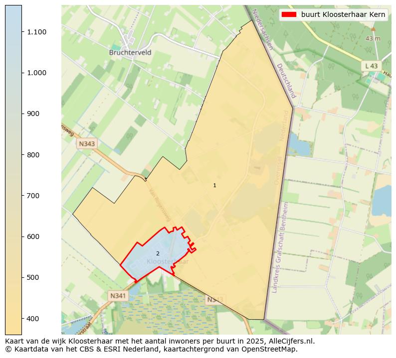Afbeelding van de buurt Kloosterhaar Kern op de kaart.