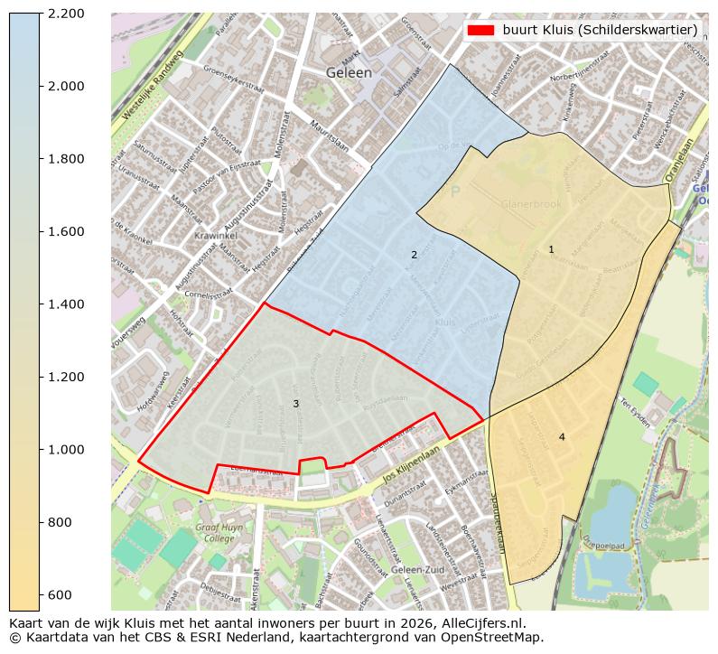 Afbeelding van de buurt Kluis (Schilderskwartier) op de kaart.
