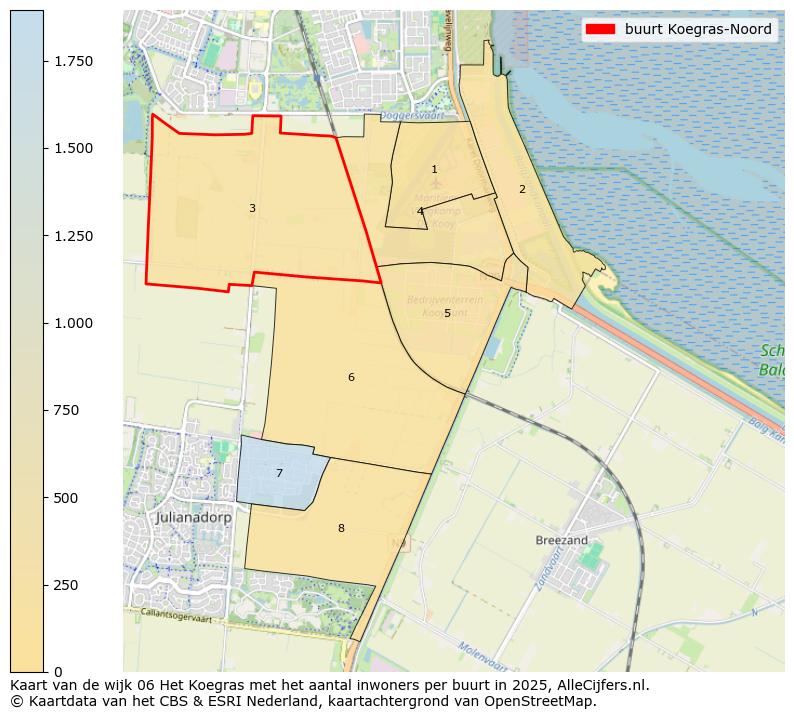 Afbeelding van de buurt Koegras-Noord op de kaart.