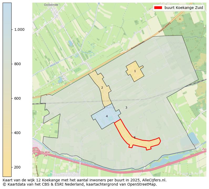 Afbeelding van de buurt Koekange Zuid op de kaart.