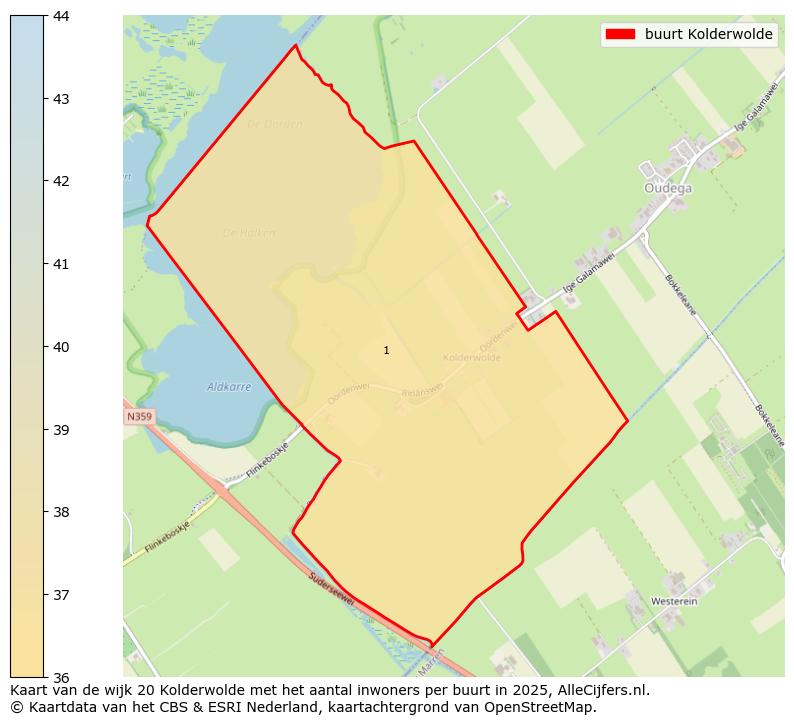 Afbeelding van de buurt Kolderwolde op de kaart.