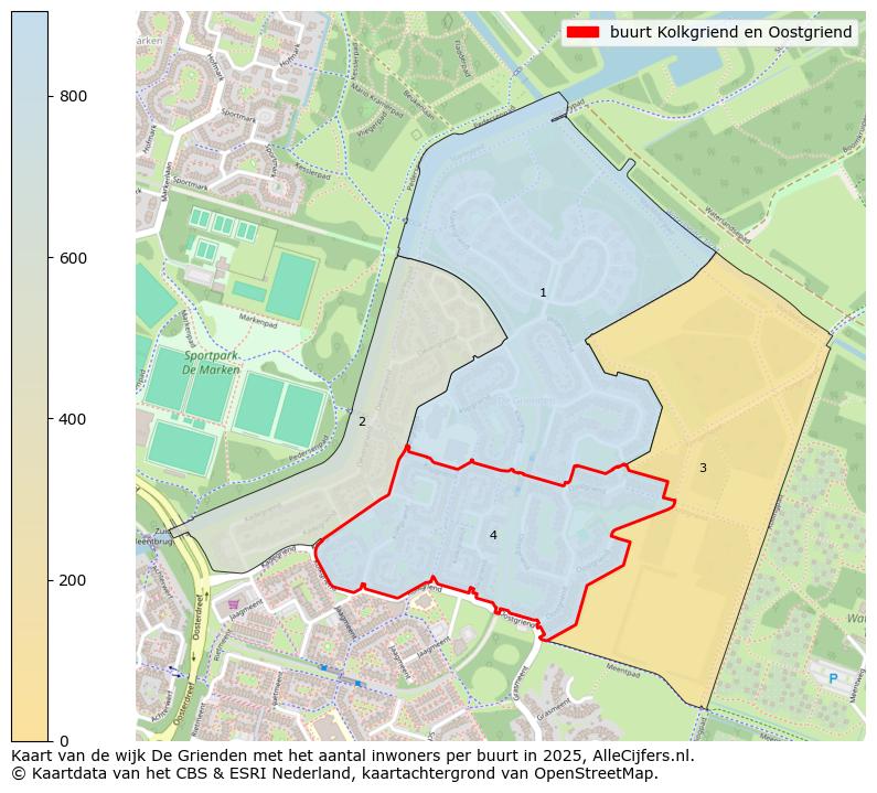 Afbeelding van de buurt Kolkgriend en Oostgriend op de kaart.