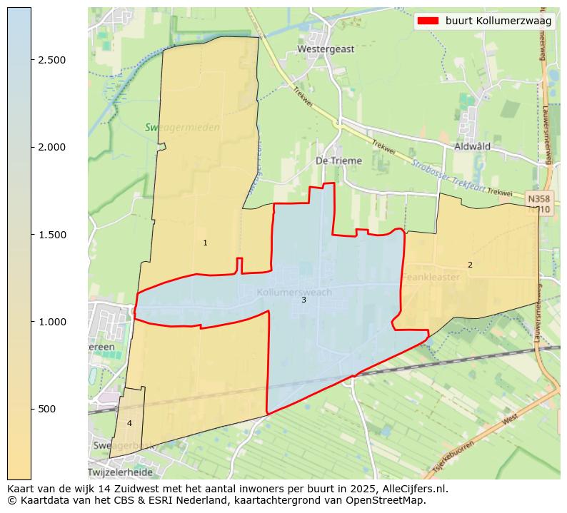 Afbeelding van de buurt Kollumerzwaag op de kaart.
