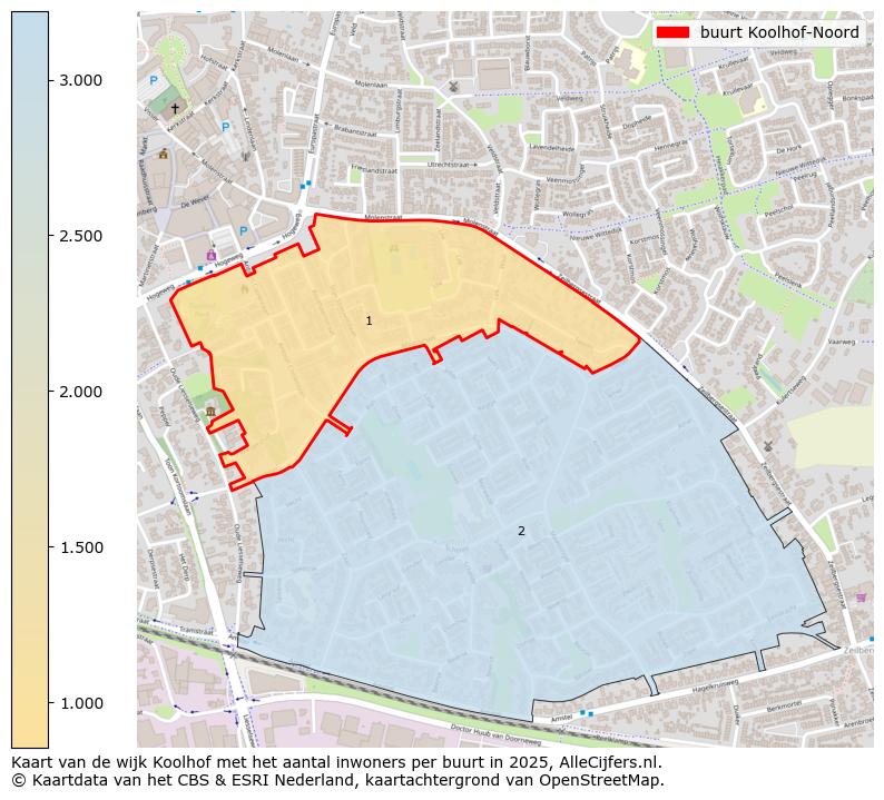 Afbeelding van de buurt Koolhof-Noord op de kaart.