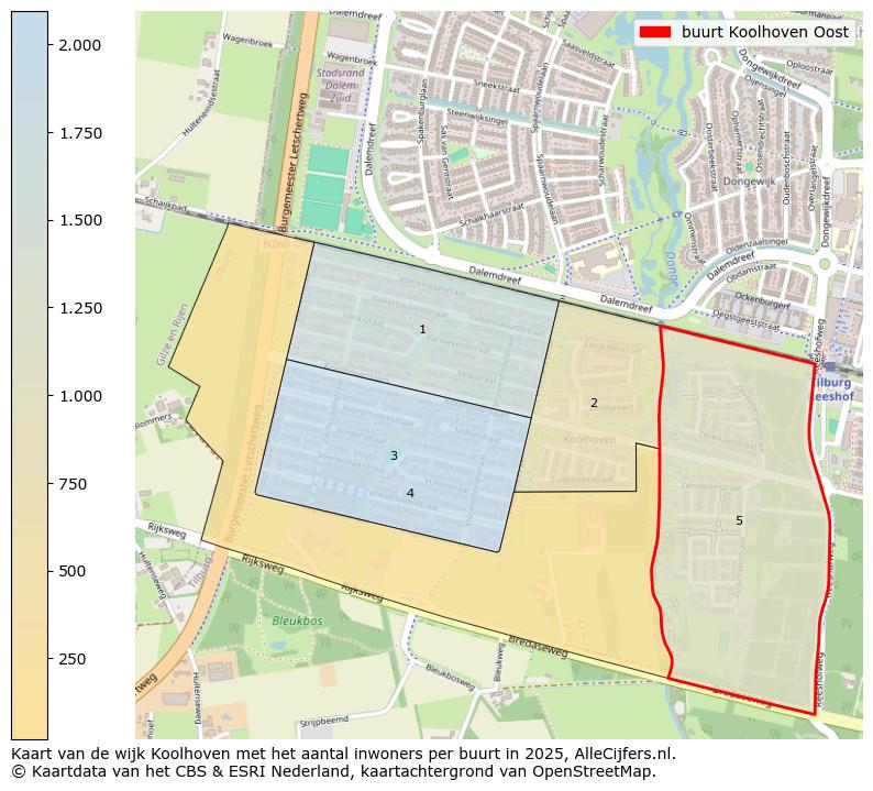 Afbeelding van de buurt Koolhoven Oost op de kaart.