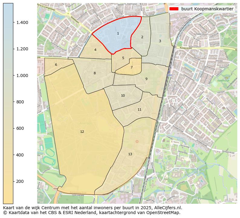 Afbeelding van de buurt Koopmanskwartier op de kaart.