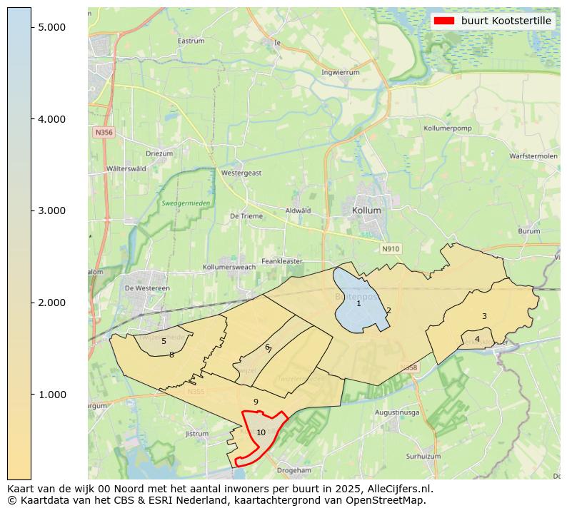 Afbeelding van de buurt Kootstertille op de kaart.