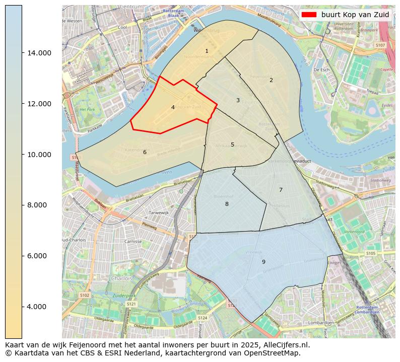 Afbeelding van de buurt Kop van Zuid op de kaart.