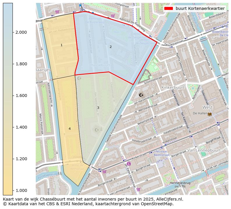 Afbeelding van de buurt Kortenaerkwartier op de kaart.