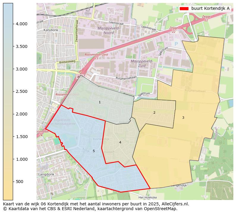Afbeelding van de buurt Kortendijk A op de kaart.