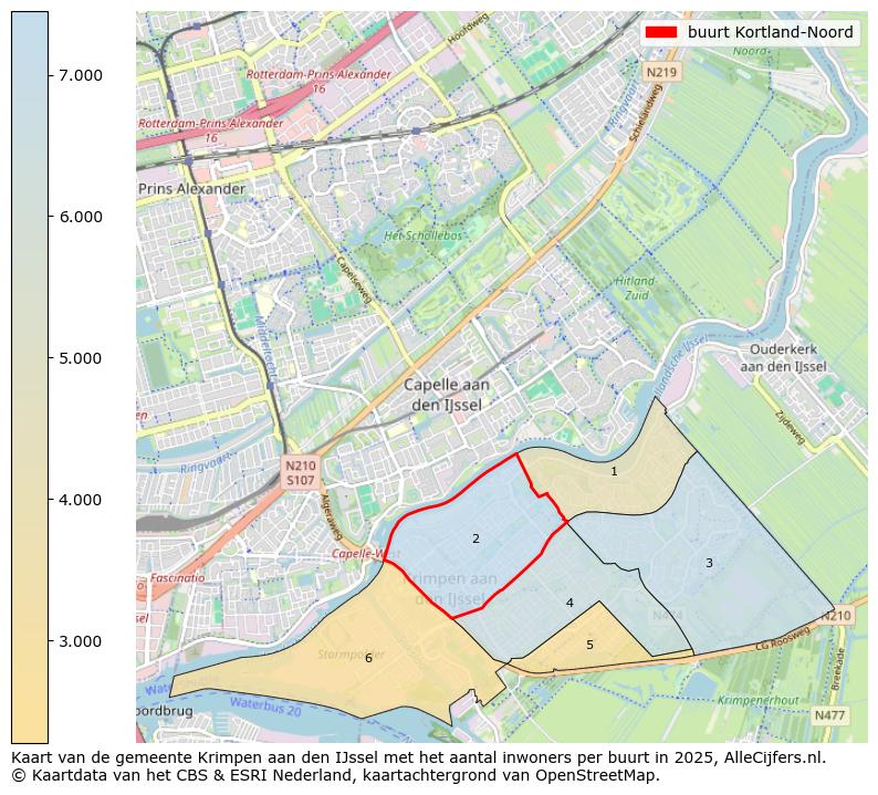 Afbeelding van de buurt Kortland-Noord op de kaart.