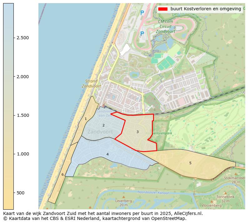 Afbeelding van de buurt Kostverloren en omgeving op de kaart.