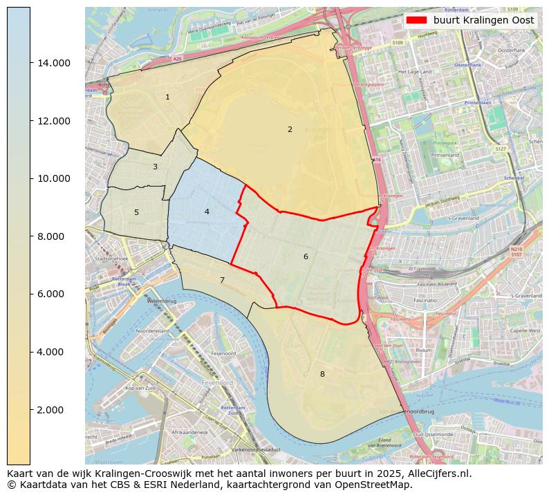 Afbeelding van de buurt Kralingen Oost op de kaart.