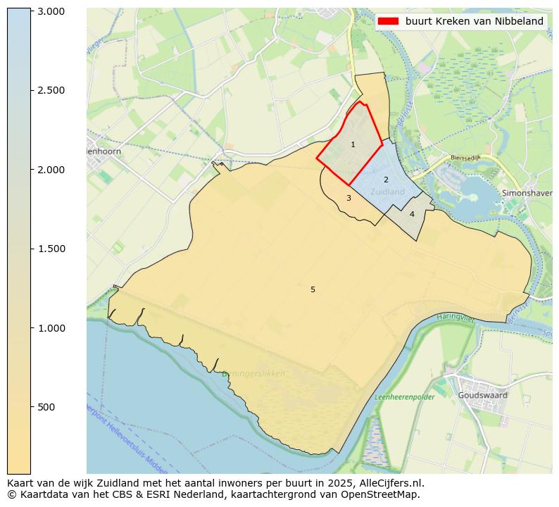 Afbeelding van de buurt Kreken van Nibbeland op de kaart.