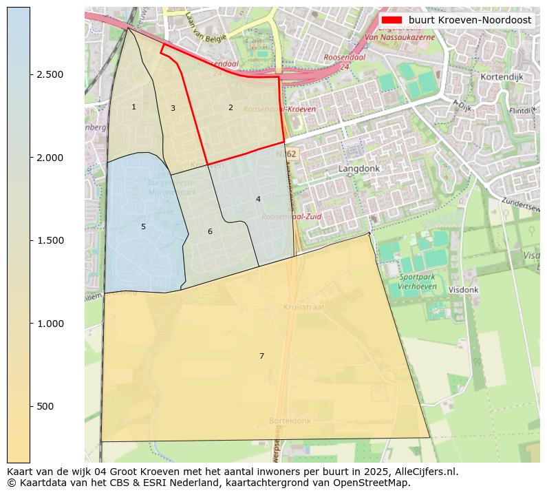 Afbeelding van de buurt Kroeven-Noordoost op de kaart.