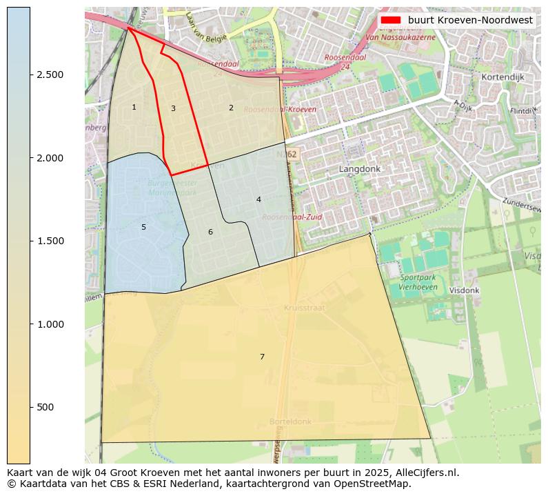 Afbeelding van de buurt Kroeven-Noordwest op de kaart.