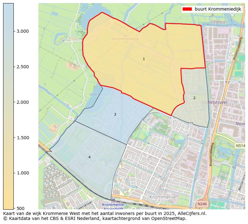 Afbeelding van de buurt Krommeniedijk op de kaart.