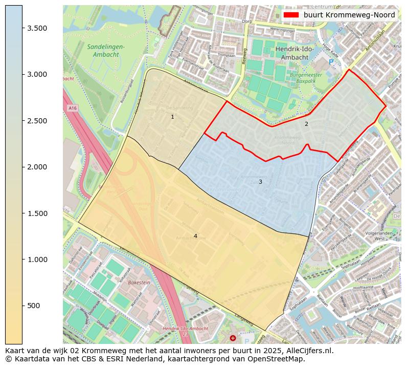Afbeelding van de buurt Krommeweg-Noord op de kaart.