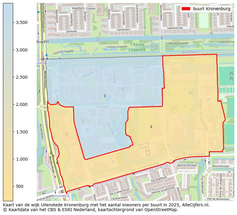 Afbeelding van de buurt Kronenburg op de kaart.