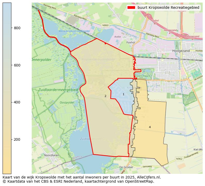 Afbeelding van de buurt Kropswolde Recreatiegebied op de kaart.