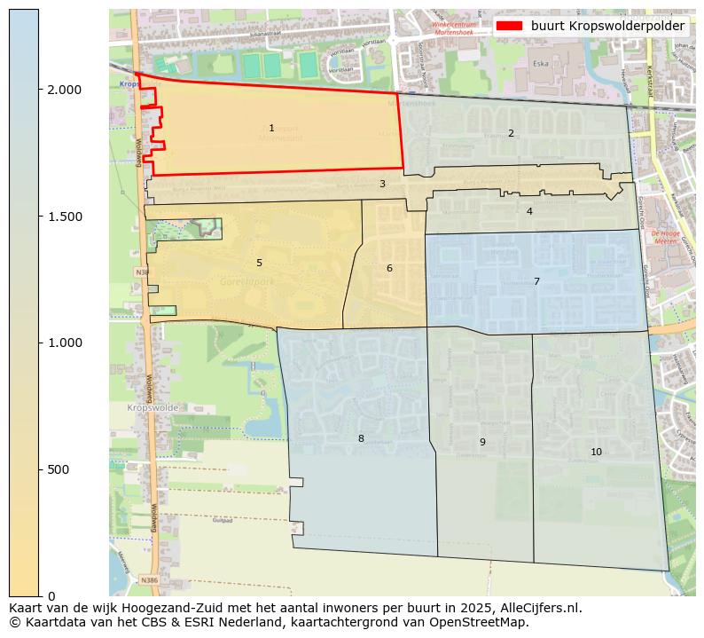 Afbeelding van de buurt Kropswolderpolder op de kaart.