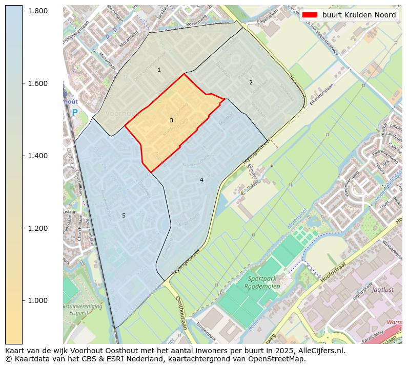 Afbeelding van de buurt Kruiden Noord op de kaart.