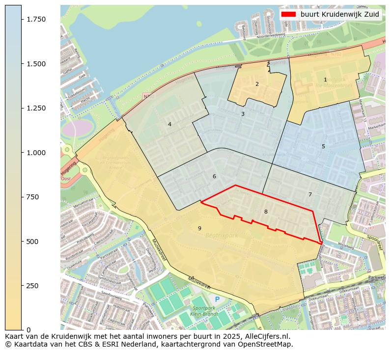 Afbeelding van de buurt Kruidenwijk Zuid op de kaart.