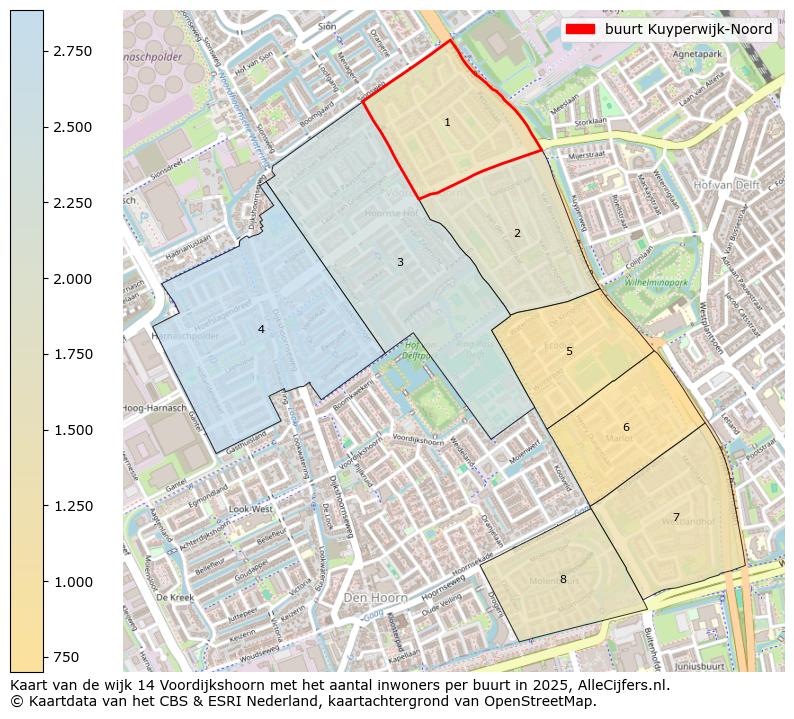 Afbeelding van de buurt Kuyperwijk-Noord op de kaart.
