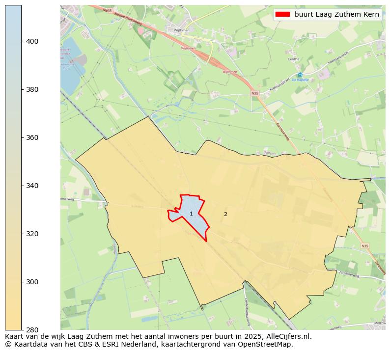 Afbeelding van de buurt Laag Zuthem Kern op de kaart.