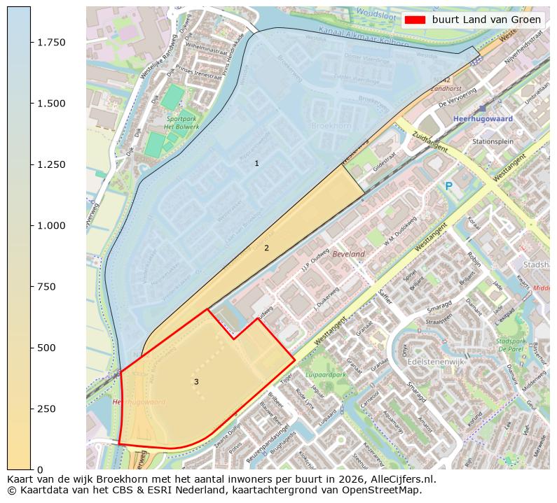 Afbeelding van de buurt Land van Groen op de kaart.