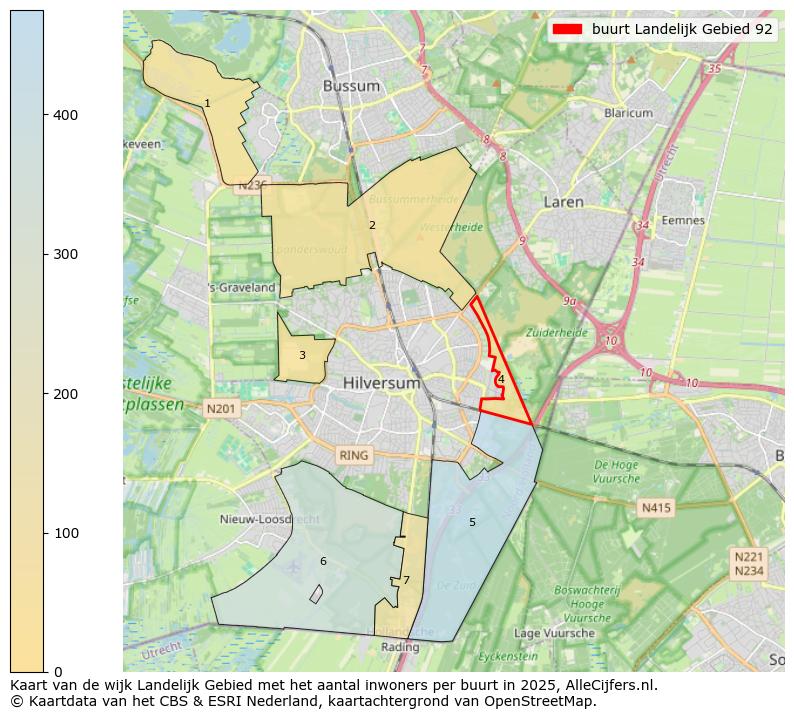 Afbeelding van de buurt Landelijk Gebied 92 op de kaart.