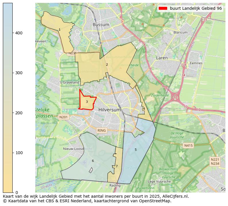 Afbeelding van de buurt Landelijk Gebied 96 op de kaart.