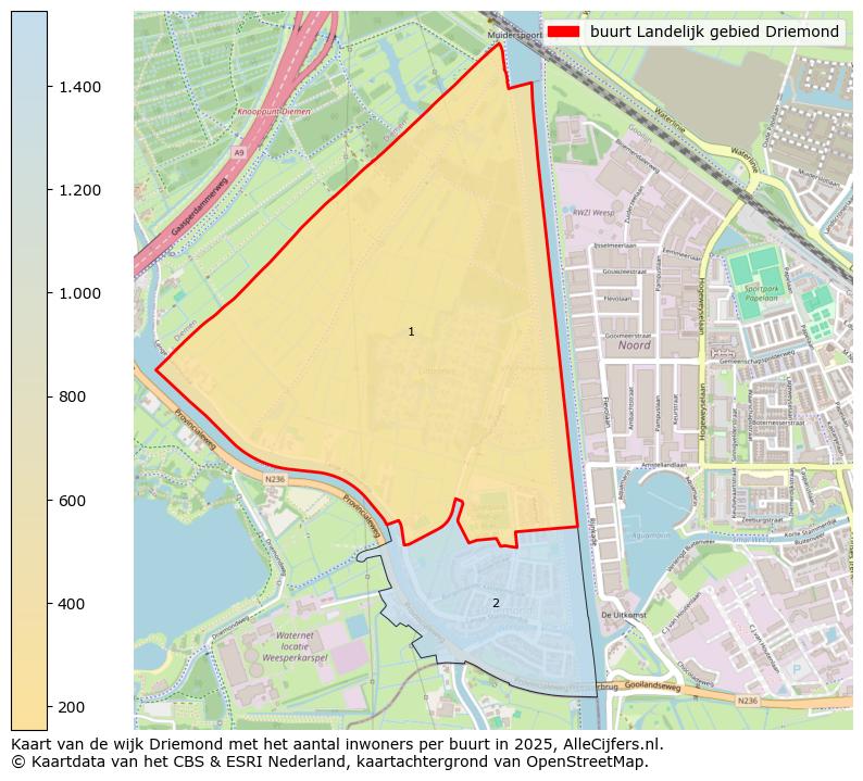 Afbeelding van de buurt Landelijk gebied Driemond op de kaart.